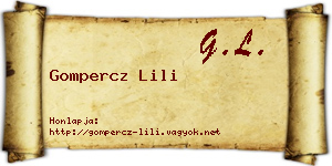 Gompercz Lili névjegykártya